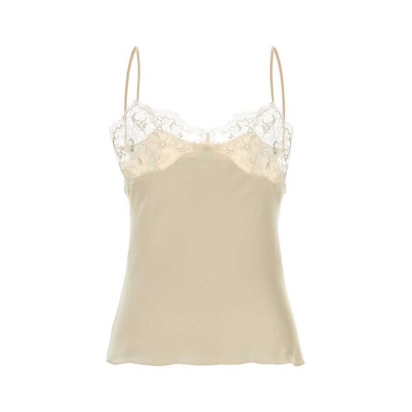Chloe Women Cream Silk Tank Top